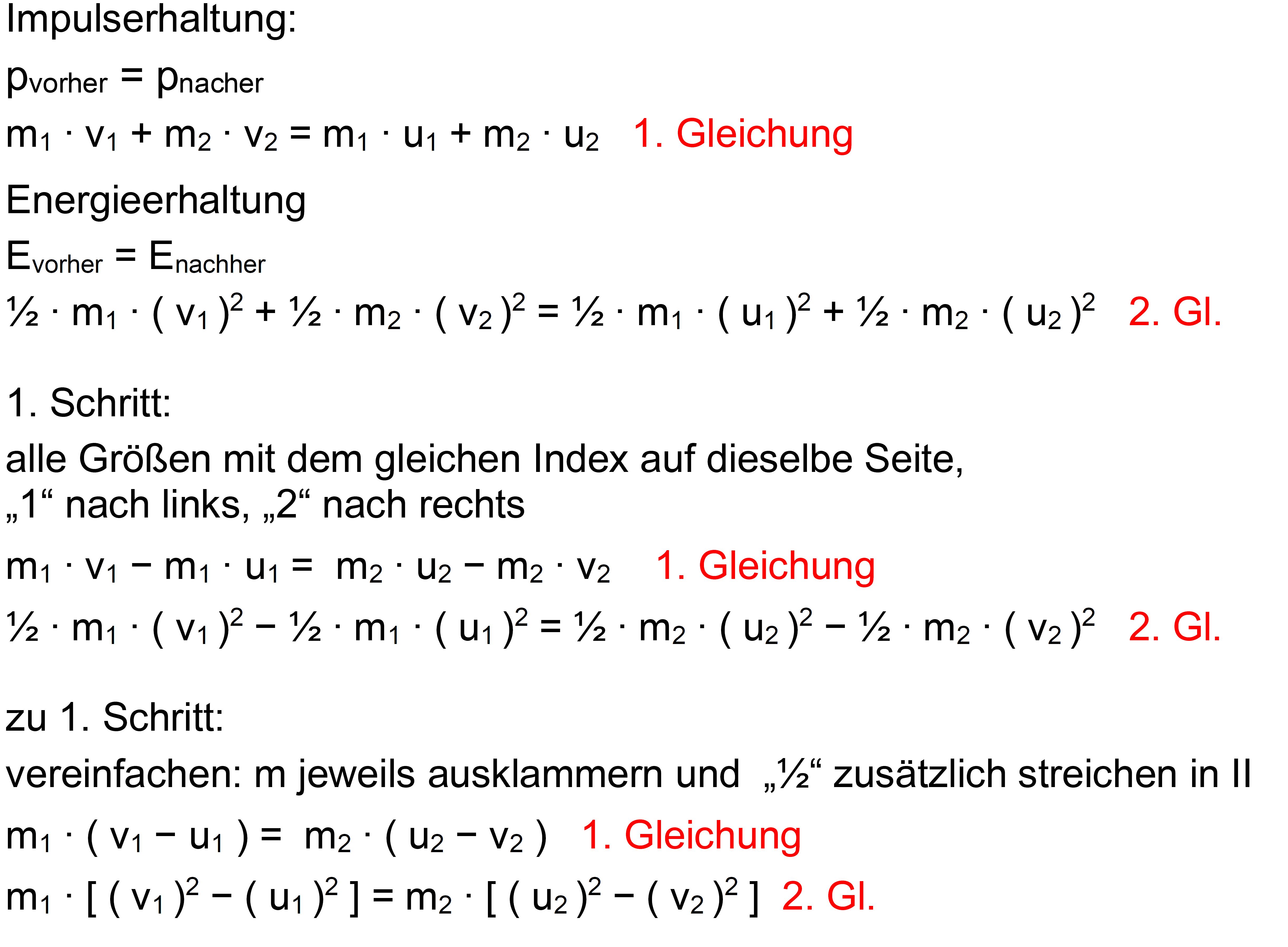 diesen beiden Gleichungen ansetzen und hieraus dann die Formel gewinnen.
